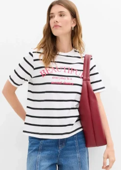 Gestreiftes T-Shirt aus reiner Baumwolle