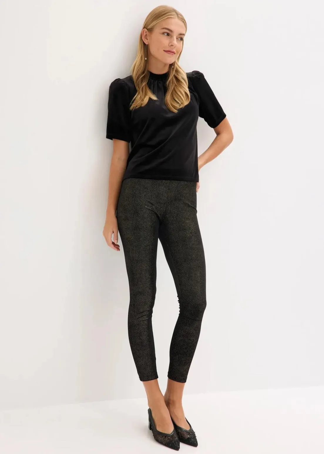 Glitzer Leggings aus Samt