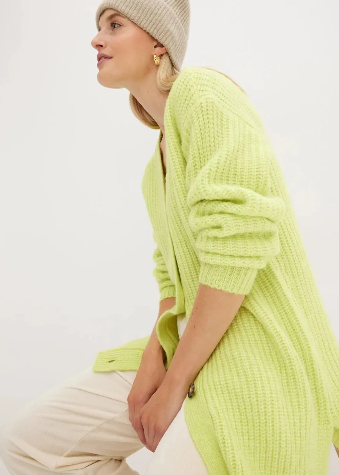 Grobstrickjacke aus weichem Wollmix