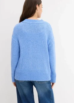 Grobstrick-Pullover aus weichem Woll-Mix