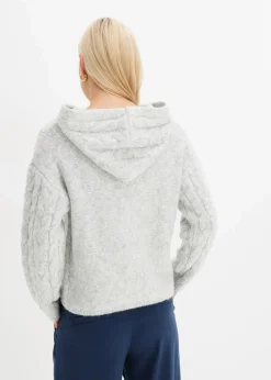 Grobstrick-Pullover aus weichem Woll-Mix