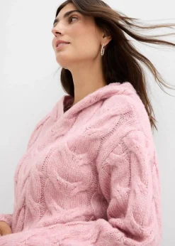 Grobstrick-Pullover aus weichem Woll-Mix