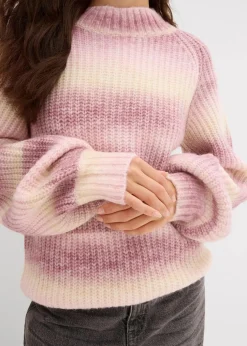 Grobstrick-Pullover aus weichem Woll-Mix