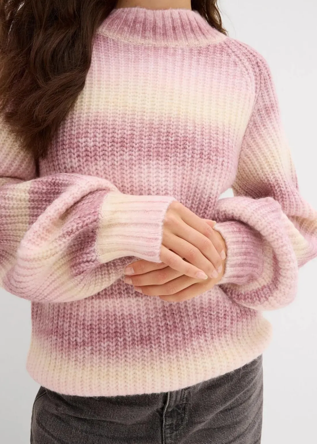 Grobstrick-Pullover aus weichem Woll-Mix