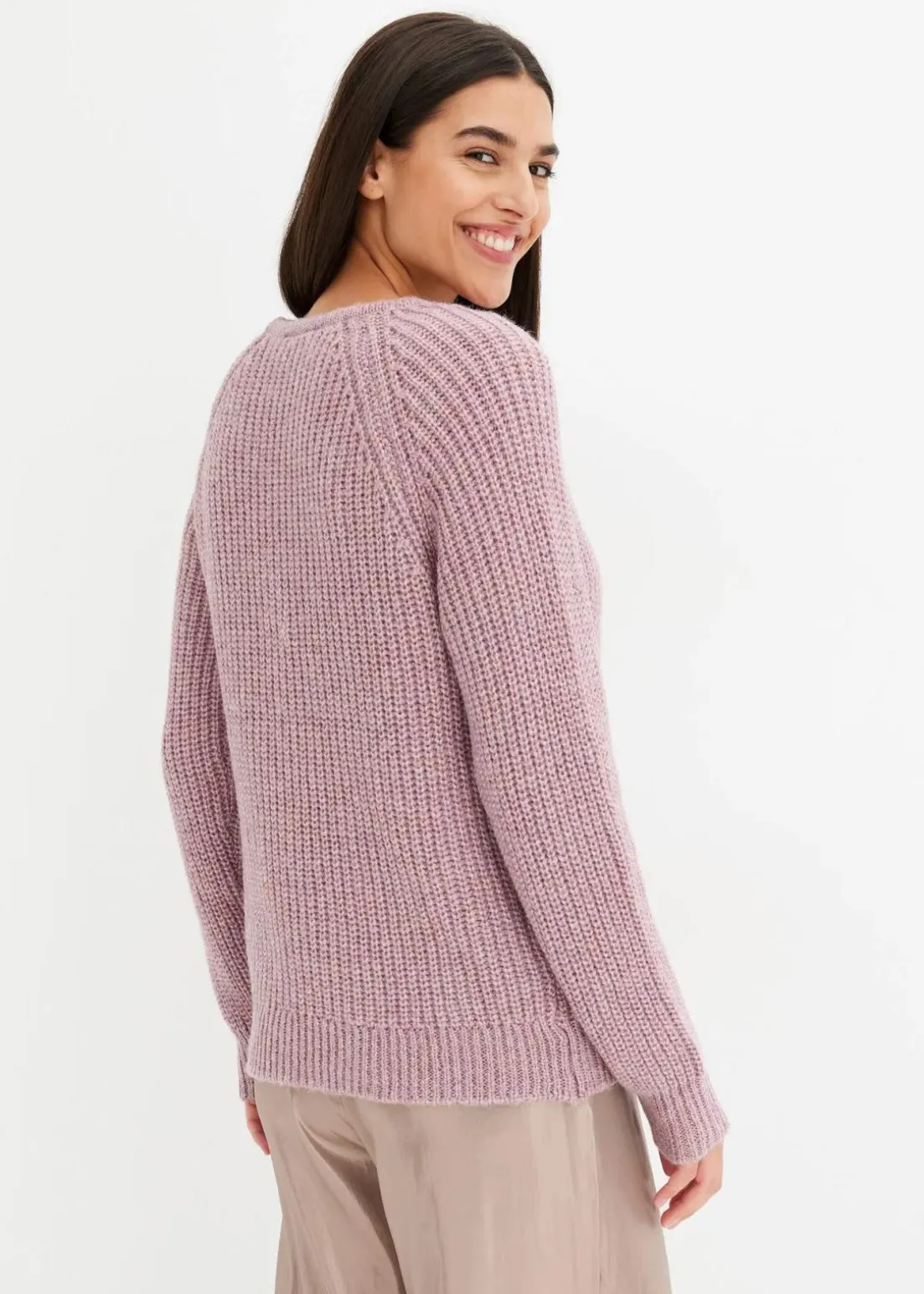 Grobstrickpullover mit Glanzgarn