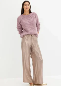 Grobstrickpullover mit Glanzgarn