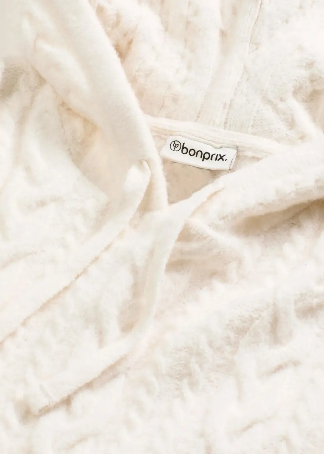 Grobstrick-Pullover mit Kapuze