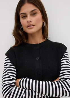 Grobstrick-Pullunder