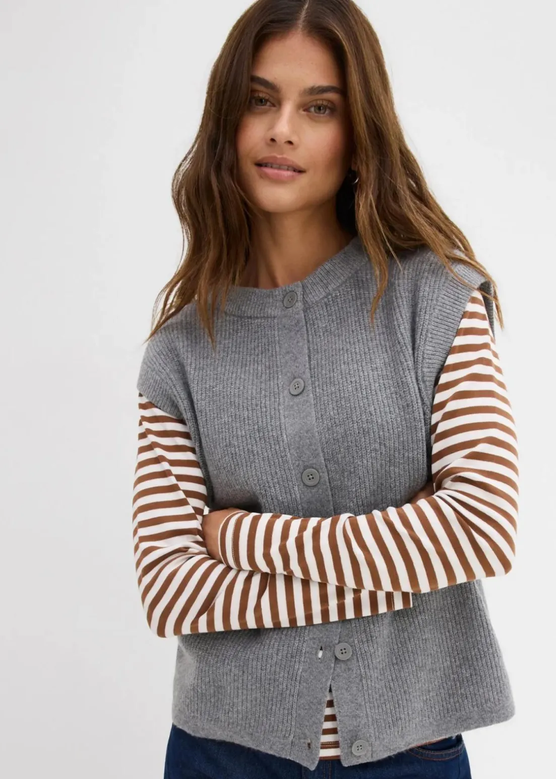 Grobstrick-Pullunder