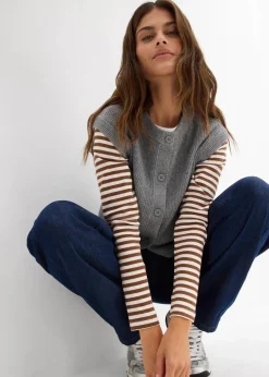 Grobstrick-Pullunder