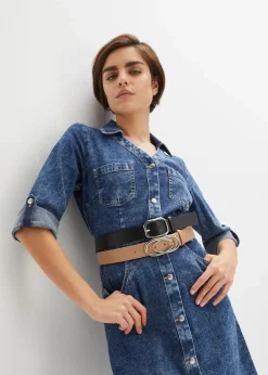 Gürtel 2er Pack mit 2 auswechselbaren Schnallen