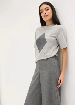 Halbarmshirt mit Pailetten und Druck