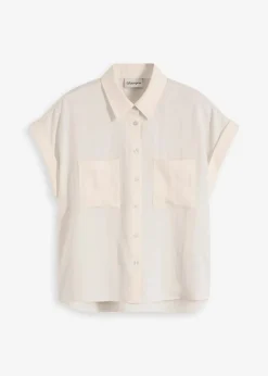 Hemdbluse aus fließendem Lyocell-Mix