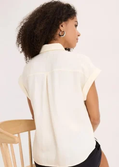 Hemdbluse aus fließendem Lyocell-Mix