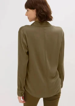 Hemdbluse aus fließendem Satin