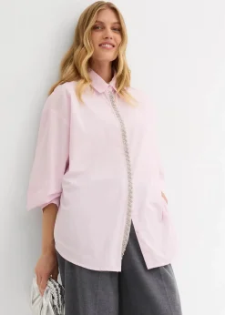 Hemdbluse mit Strass-Applikation