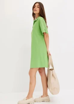 Hemdblusenkleid aus elastischem Bio-Baumwoll-Mix