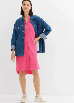 Hemdblusenkleid aus reiner Baumwolle