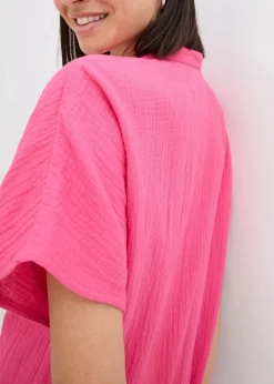 Hemdblusenkleid aus reiner Baumwolle