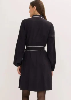 Hemdblusenkleid aus reiner Viskose