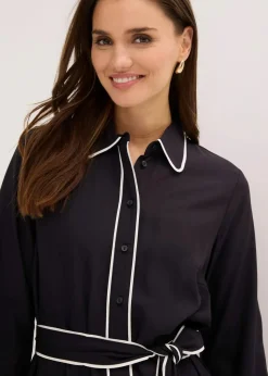 Hemdblusenkleid aus reiner Viskose