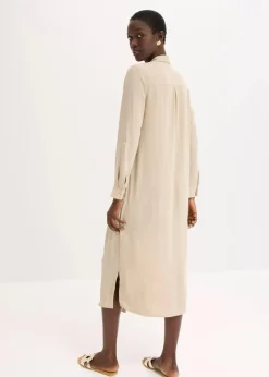 Hemdblusenkleid mit Leiterspitze