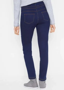 High Waist Jeggings aus leichter, elastischer Thermoqualität mit Bequembund