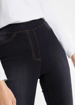 High Waist Jeggings aus leichter, elastischer Thermoqualität mit Bequembund