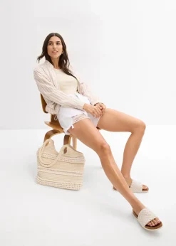 Highwaist-Shorts aus Twill