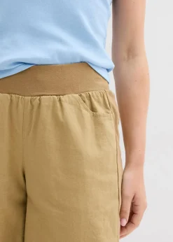 3/4-Hose aus Leinen-Baumwoll-Mischung