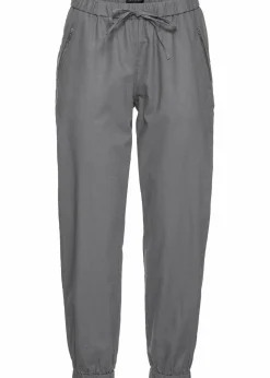 7/8-Hose aus luftigem Leinen-Mix