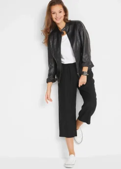 3/4-Hose mit Bequembund aus Viskose