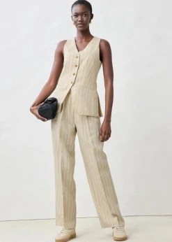 Hose mit Gürtel (2-tlg.Set) aus reinem Leinen