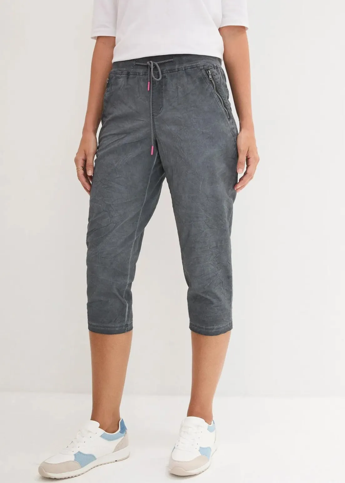 3/4-Hose mit Kontrast-Bindeband