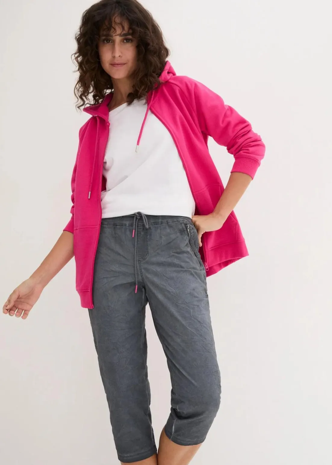 3/4-Hose mit Kontrast-Bindeband