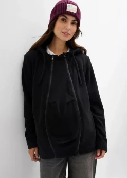 4-in-1 Fleecejacke mit Babyeinsatz und Vorder- und Rückentragefunktion