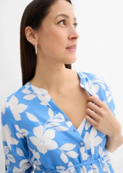 2-in-1 Umstands- und Stillblusenkleid aus fließender Viskose