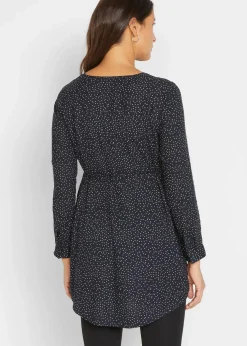 2-in-1 Umstands- und Stillblusenkleid aus fließender Viskose