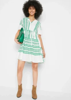 2-in-1 Umstands- und Stillblusenkleid aus fließender Viskose