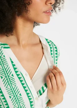 2-in-1 Umstands- und Stillblusenkleid aus fließender Viskose