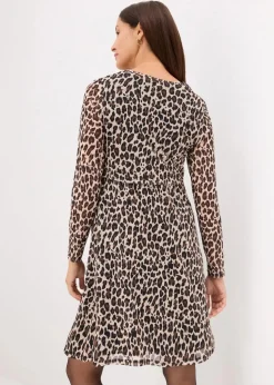 2-in-1 Umstands- und Stillkleid mit Leoprint