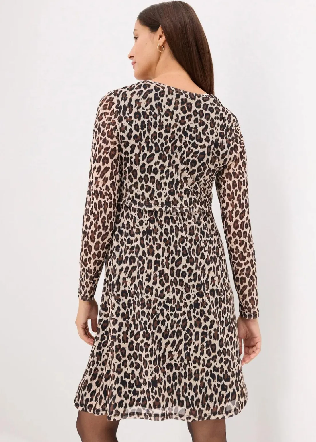 2-in-1 Umstands- und Stillkleid mit Leoprint