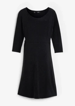2-in-1 Umstands- und Stillstrickkleid mit Glanzgarn