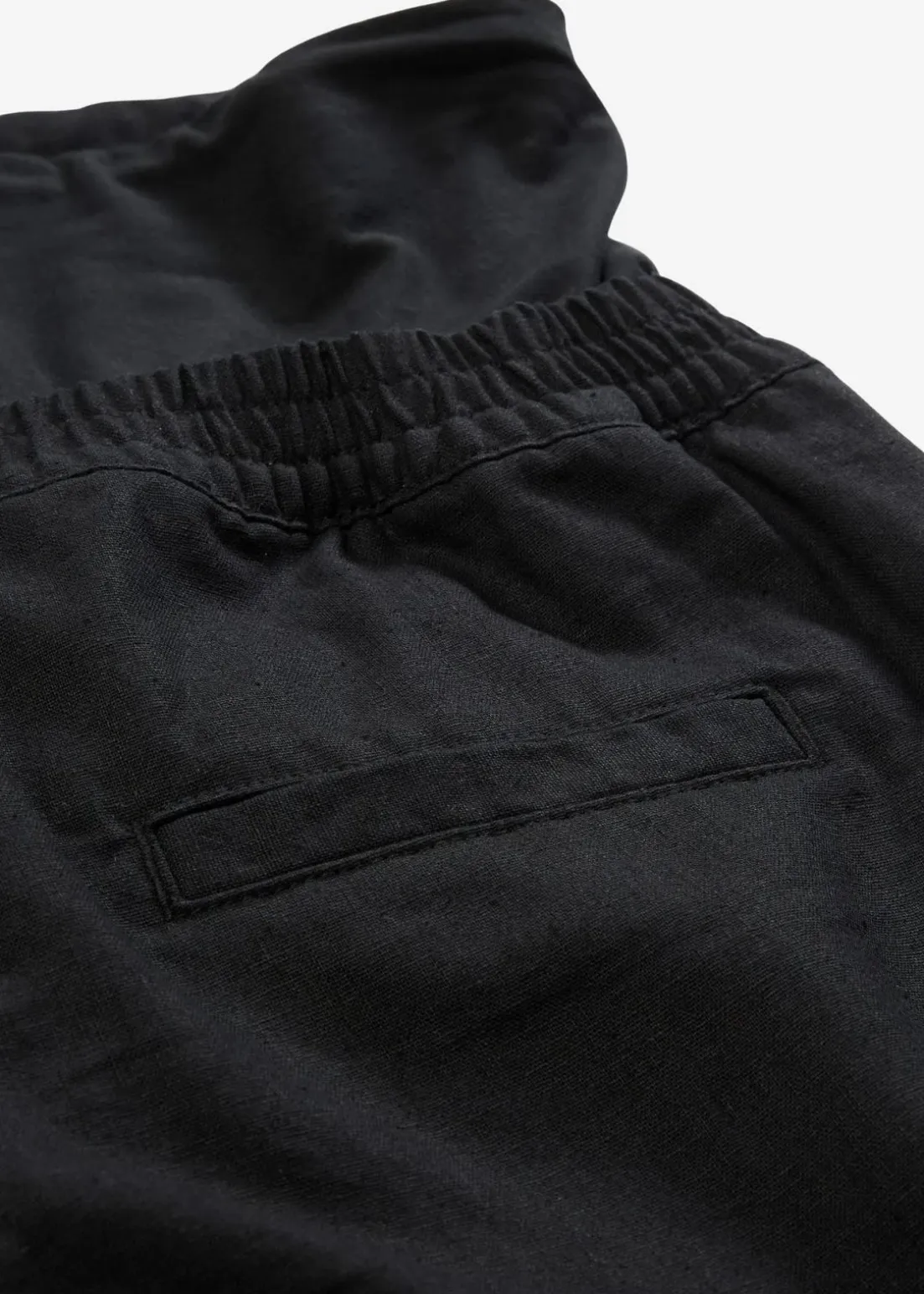 2-in-1 Umstandsbermuda mit Bauchband zum Umklappen aus Leinen-Mix