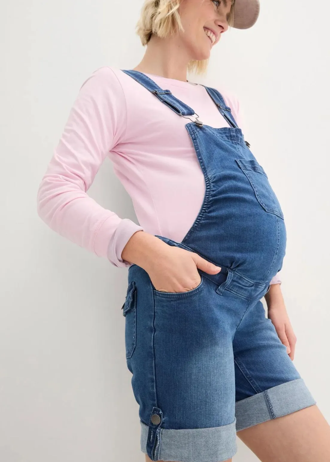 2-in-1 Umstands-Latzshorts und Bermuda-Latzshorts