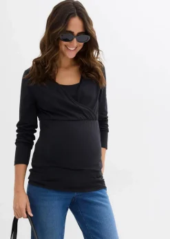 2-in-1 Umstandsshirts und Stillshirts aus Bio-Baumwolle (2er Pack​)