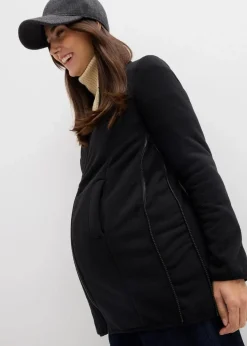 6-in-1 wasserabweisende Umstandsjacke mit Trageeinsatz und herausnehmbarer Fleecejacke