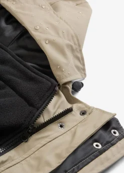 6-in-1 wasserabweisende Umstandsjacke mit Trageeinsatz und herausnehmbarer Fleecejacke