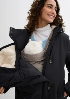 3-in-1 wattierter Umstandsmantel mit Trageeinsatz