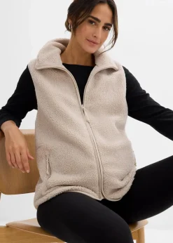 3-in-1 weiche Umstands-und Trageweste aus Teddyfleece